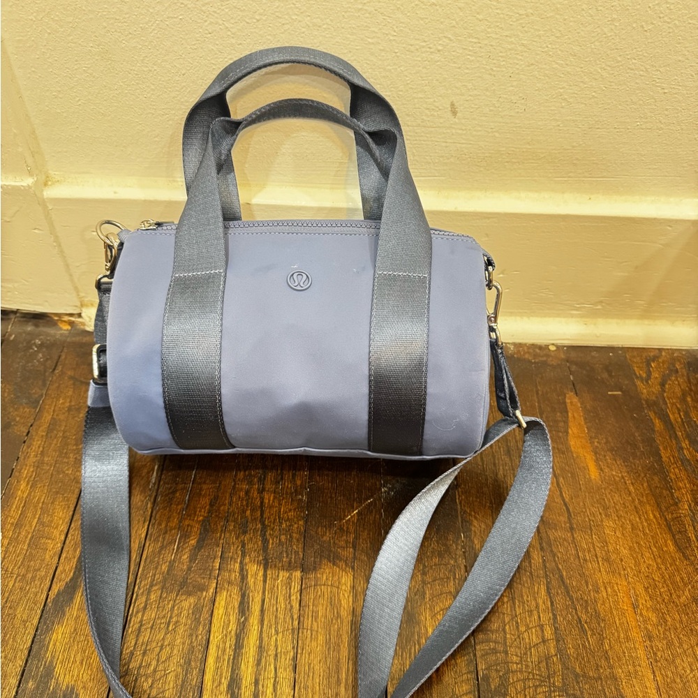 Lululemon Blue and Gray Mini Duffel Bag